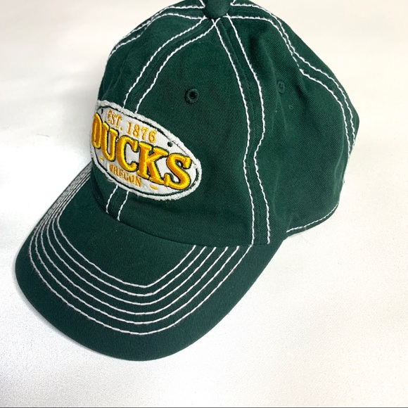 NCAA Oregon Ducks hat. Green & yellow, adjustable closer OS - 100% Cotton - Picture 2 of 6